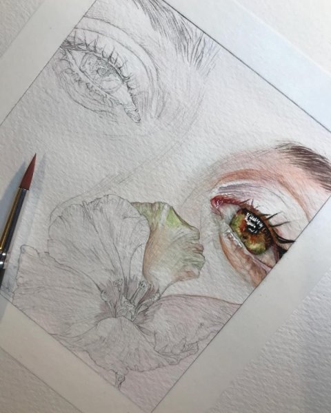 Рисование акварельными карандашами