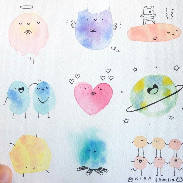 Рисунки акварелью лёгкие