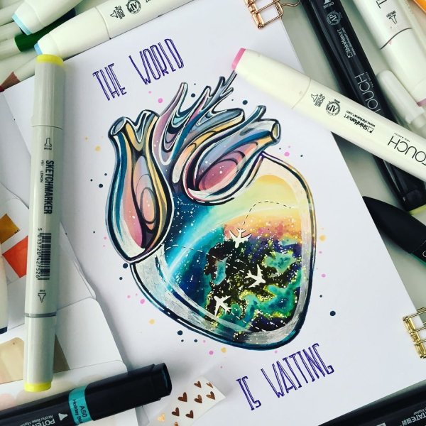 Рисунки легкие фломастерами коктейль