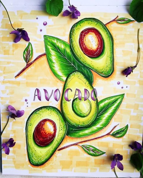 Авокадо фломастерами