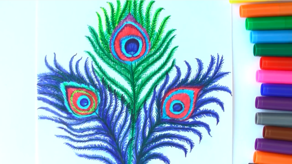 Бабочка фломастерами