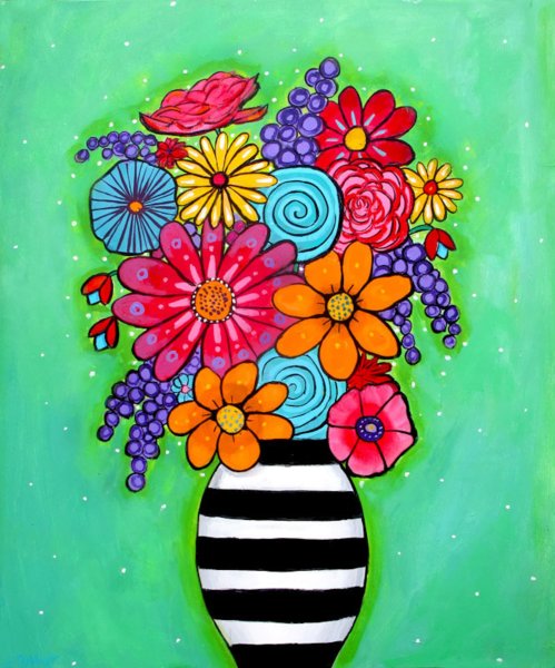 Цветы фломастерами