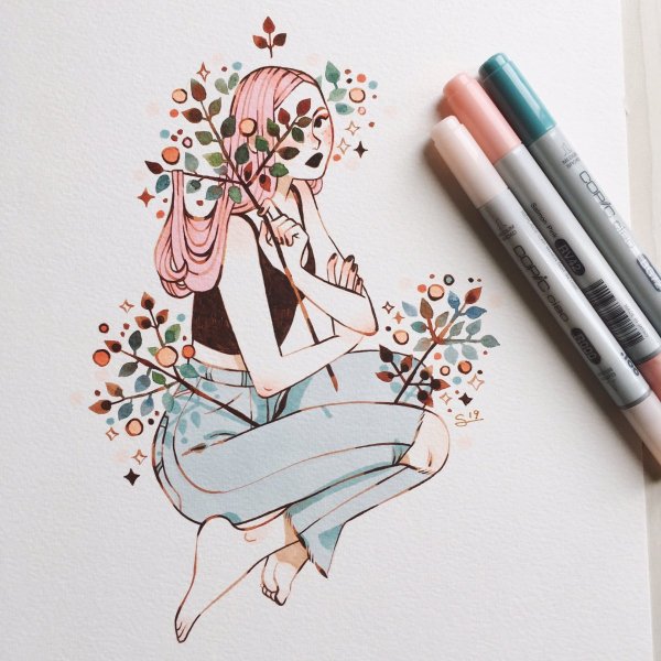 Рисунки фломастерами легкие