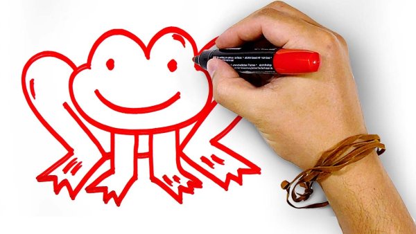 Рисунки красным фломастером