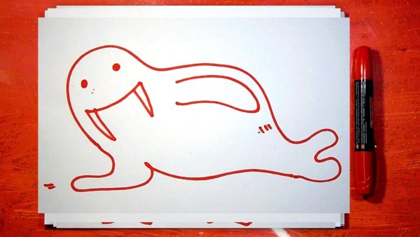 Рисунки красной и черной ручкой легкие