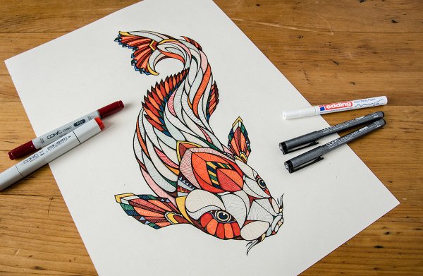 Рисование лица карандашом для скетчбука