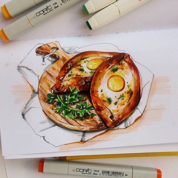 Скетчи маркерами сладости