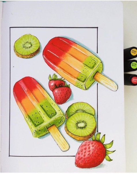 Скетчи маркерами для начинающих легкие