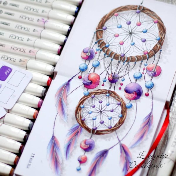 Пейзаж маркерами