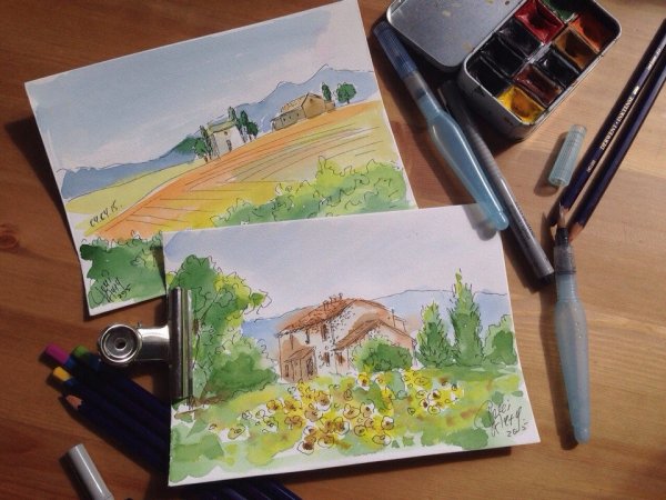 Пейзаж маркерами