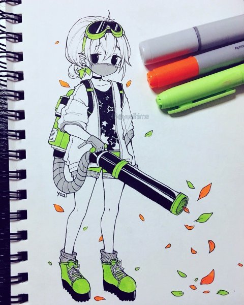 Чиби маркерами Copic