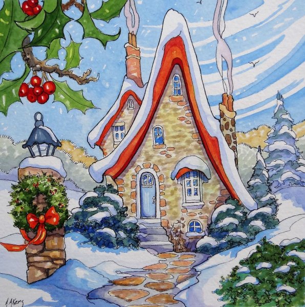 Рисование маркерами для скетчинга для детей на новый год