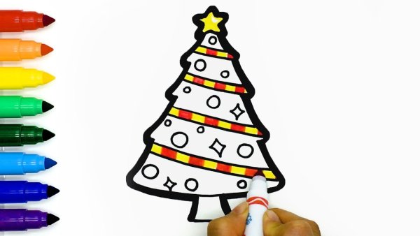 Елка фломастерами