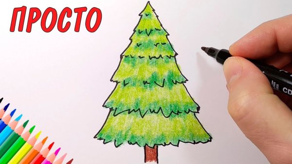 Елка маркерами