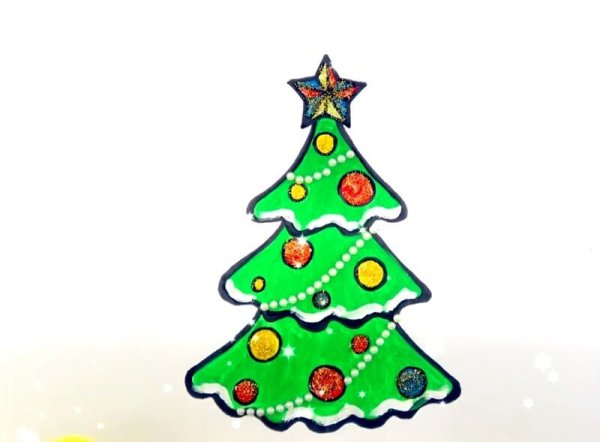 Креативная елка рисование