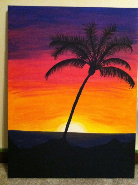 Закат рисовать