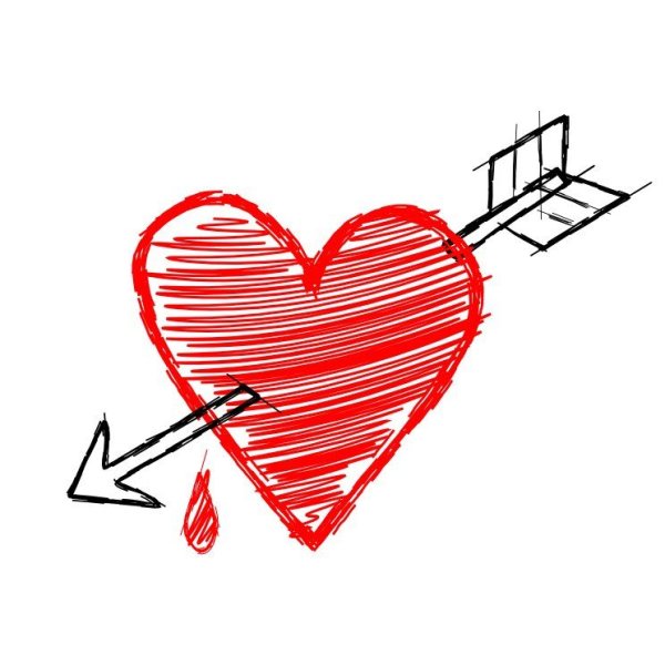 Сердечко карандашом