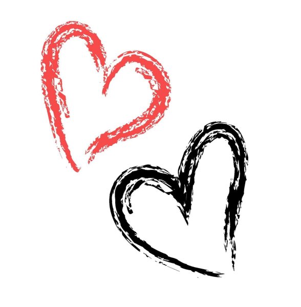 Рисунки лёгкие цветные сердечки