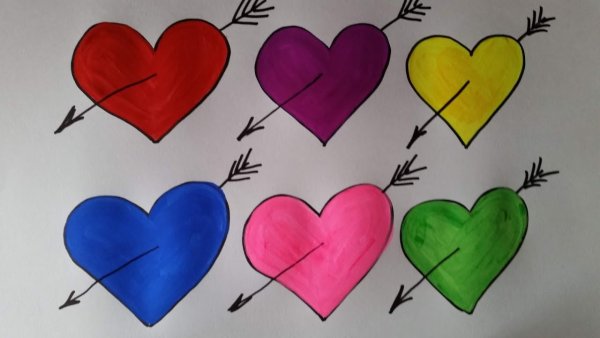 Красивое сердечко фломастером
