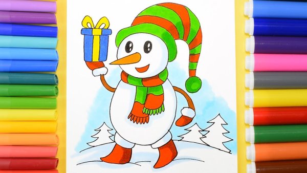 Ртсуем Снеговик фломастеоами