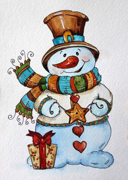 Рисунки к новому году цветные