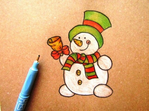 Снеговик маркерами