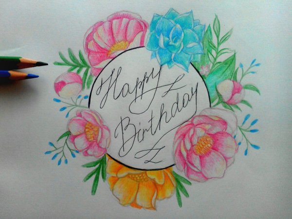 Роза маркерами