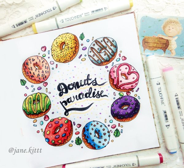 Маленькие рисуночки маркерами