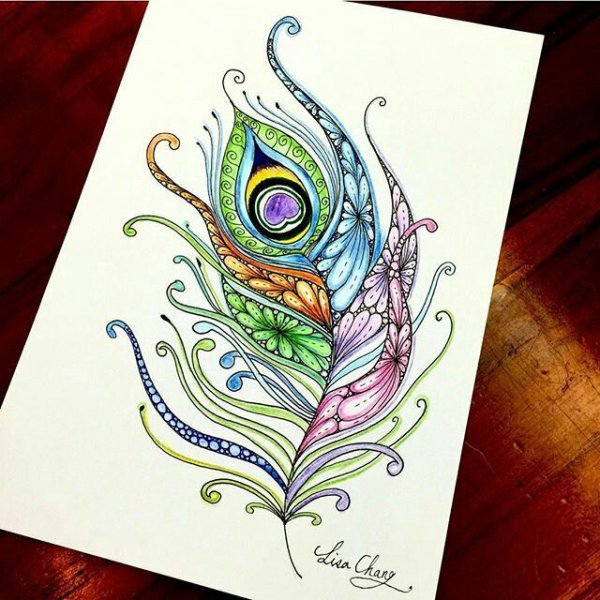 Рисунки гелевой ручкой цветными