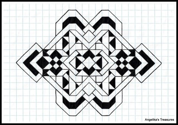 Геометрические узоры в тетради