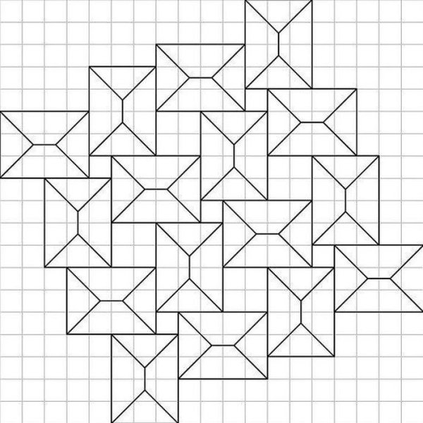 Сложные геометрические фигуры по клеткам