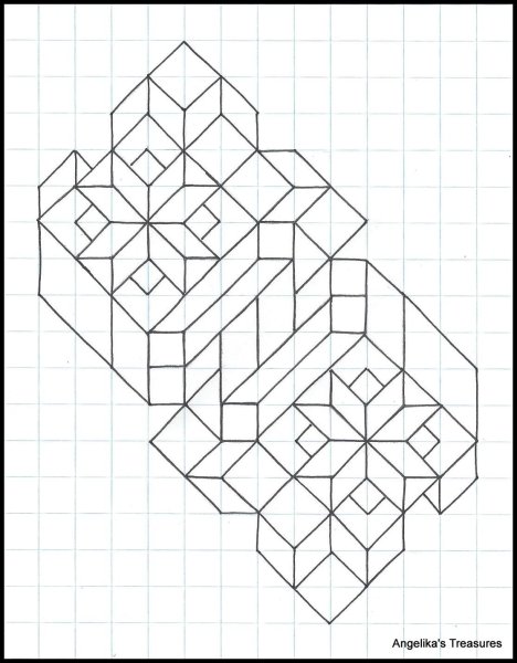 Узоры по клеточкам сложные объемные