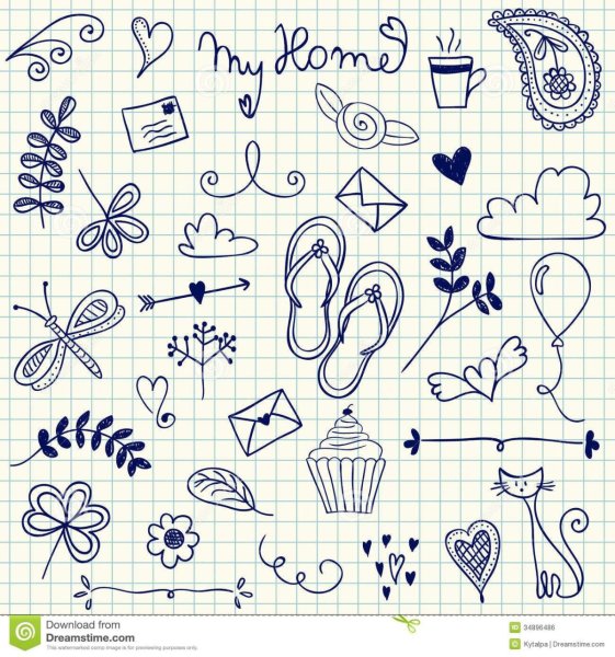 Рисунки чёрной ручкой