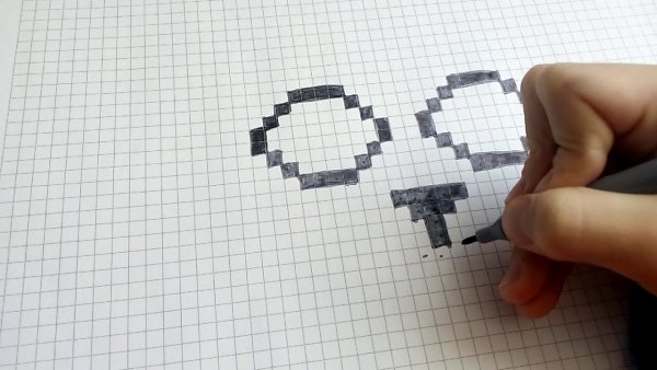 Рисунки по клеточкам чёрной ручкой
