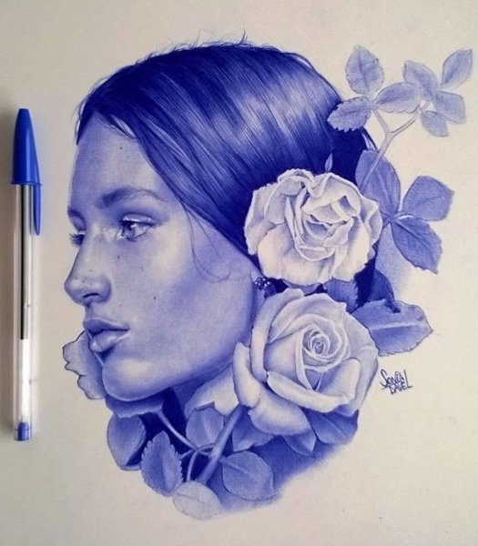 Скетчи шариковой ручкой