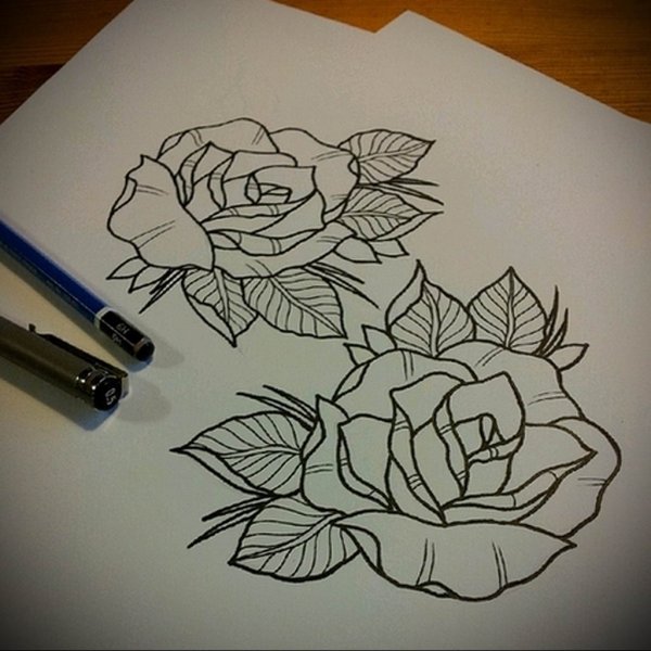 Роза гелевой ручкой