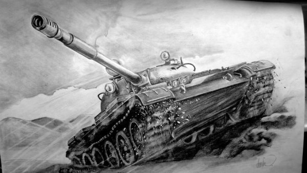 Танк нарисованный ручкой