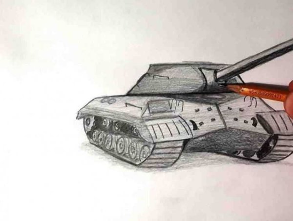 Несложный рисунок танка