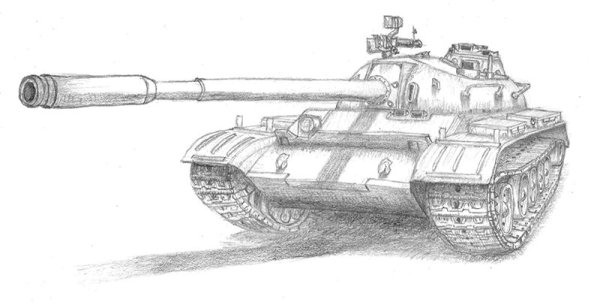 Рисунок танка карандашом