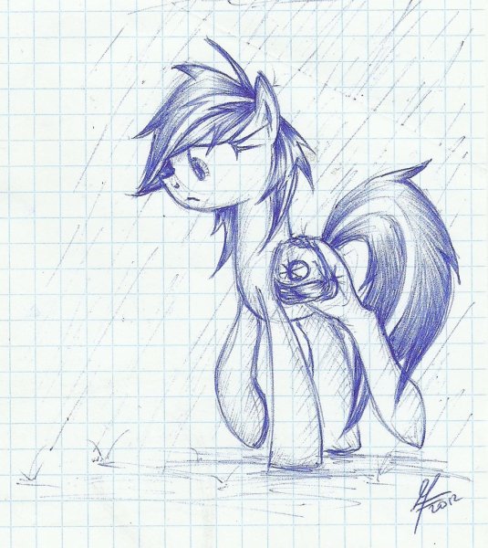 Пони карандашом Наброски