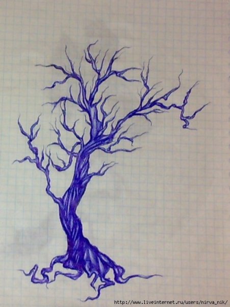 Дерево ручкой