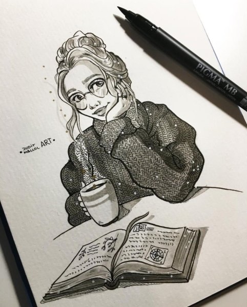 Скетчи гелевой ручкой