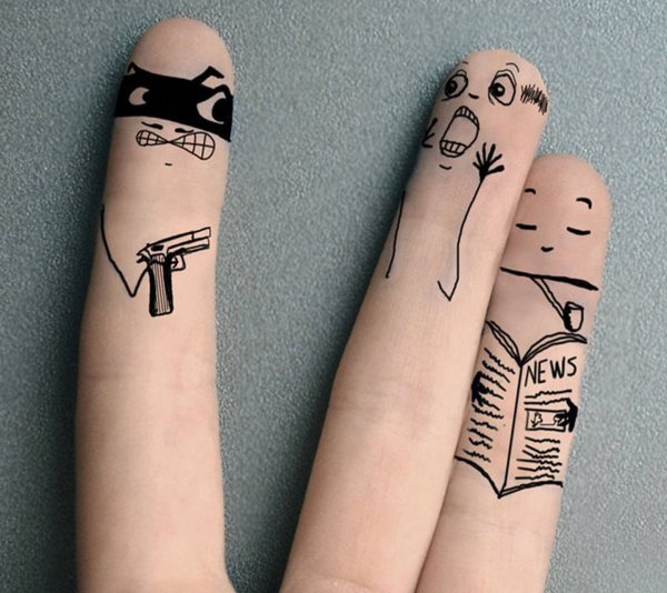 Рисунок на палец Хэллоуин ручкой