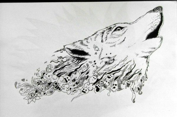 Рисунки чёрной гелевой ручкой