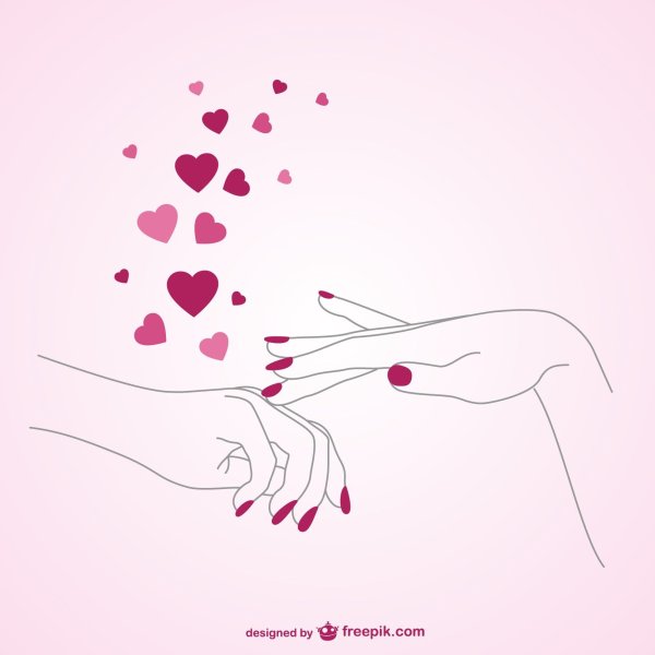 Руки маникюр акварель