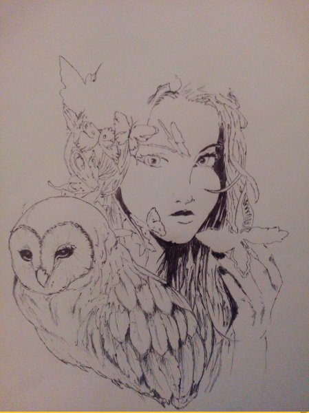 Рисунки чёрной гелевой ручкой