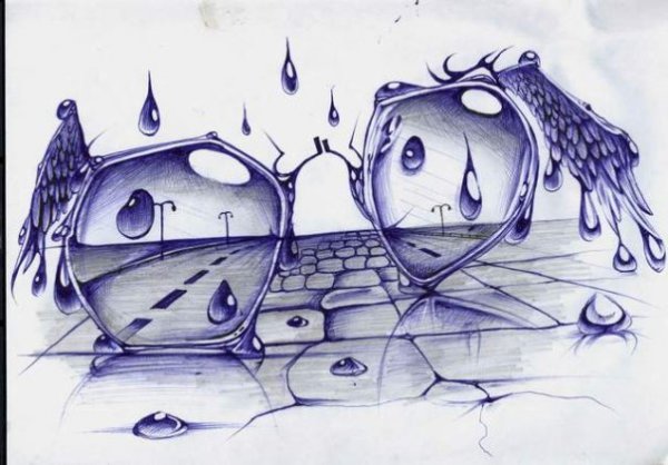 Рисунки ручкой в тетра