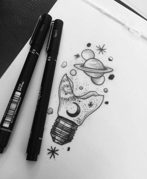 Скетчи черной ручкой