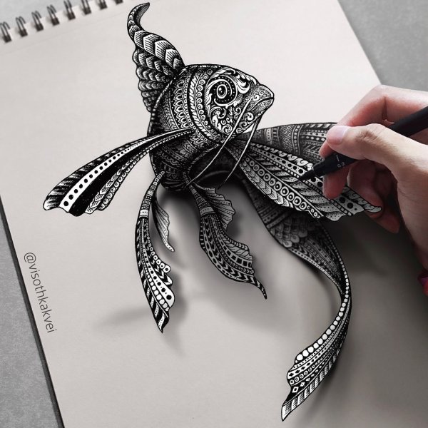 Зентангл рыба