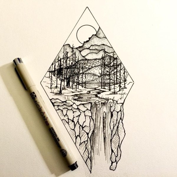 Рисунки по клеточкам ручкой